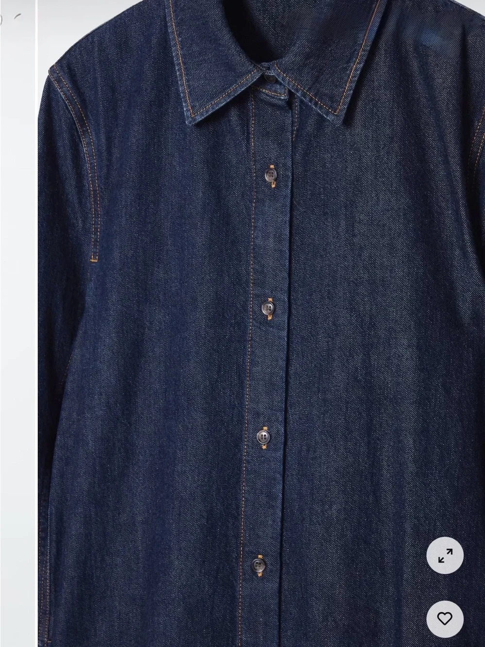 NWT COS Dark Blue Long Sleeve Denim Shirt Dress in 100% Cotton - Size 8 - Picture 10 of 10